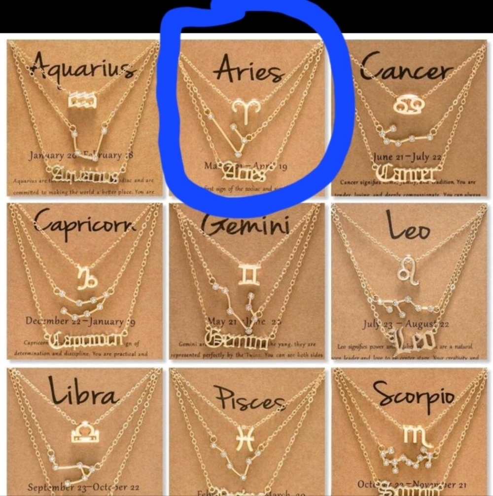 Aries 3-Piece Set Zodiac Necklace